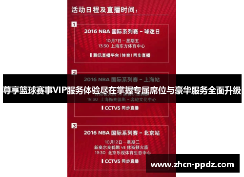 尊享篮球赛事VIP服务体验尽在掌握专属席位与豪华服务全面升级